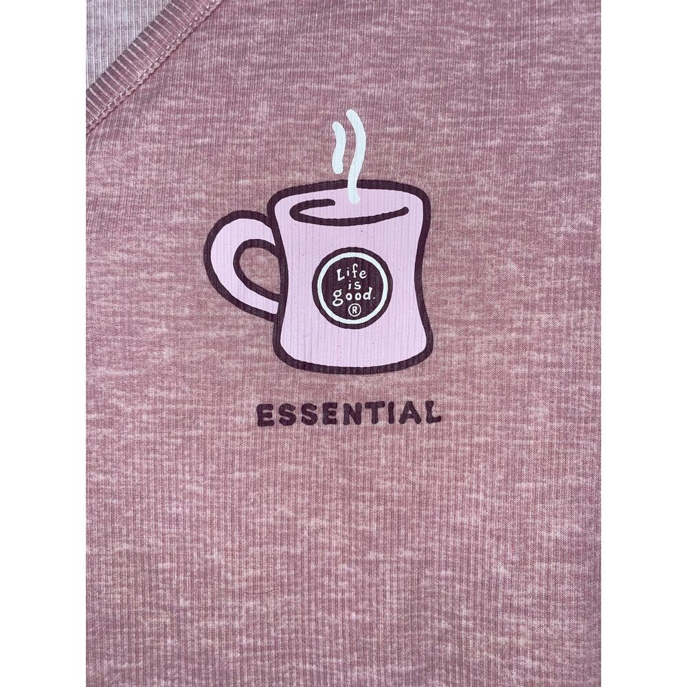 Life Is Good Womens "Essential" coffee mug Pajama Top NEW - Picture 4 of 7